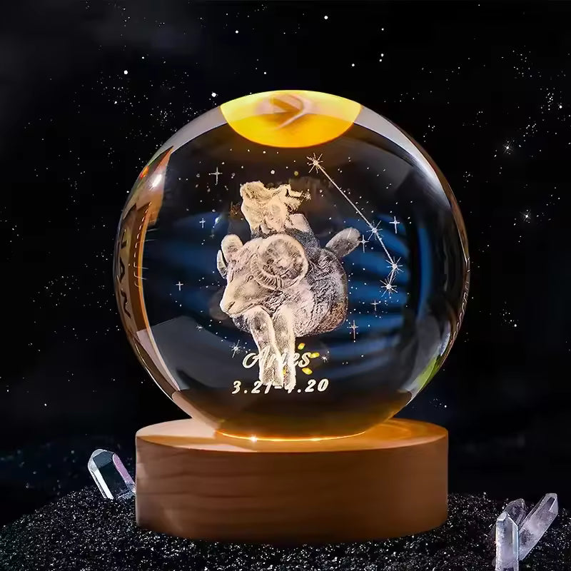 Esfera de Cristal Luminosa del Zodiaco